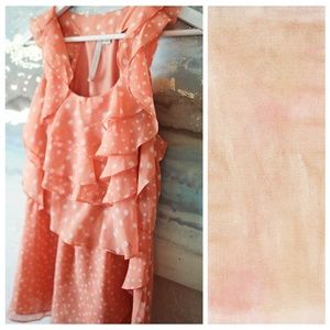 Lauren Conrad peach with white polka dot top